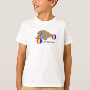 T-shirt Lion de mer avec balles de plage
