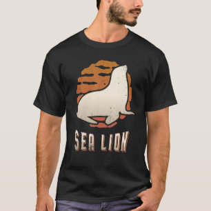 T-shirt Lion de mer Vintage Rétro Classique Animal Coucher