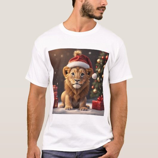 T-shirt Lion de Noël (Devant)
