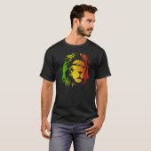 T-shirt Lion de Rasta des amants de lion de Judah (Devant entier)