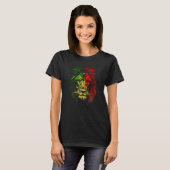 T-shirt Lion de reggae chat sauvage gros chat Lion de Jama (Devant entier)