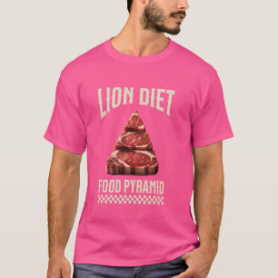 T-shirt Lion Diète Alimentation Pyramide Zéro Carbe Carniv
