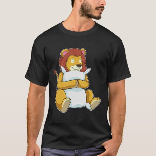 T-shirt Lion dormant avec Coussin (Devant)