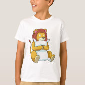 T-shirt Lion dormant avec Coussin (Devant)