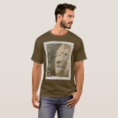 T-shirt Lion Elegant Brown couleur moderne Modèle Basic (Devant entier)