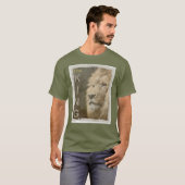 T-shirt Lion Élégant moderne Fatigue Vert Modèle Basic (Devant entier)