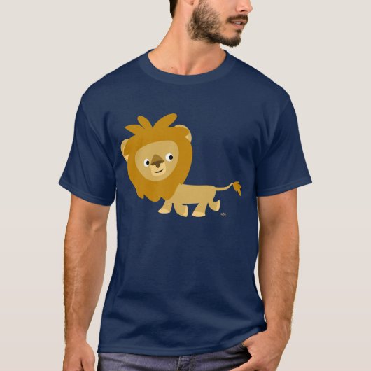 T-shirt Lion en caricature à pied (Devant)