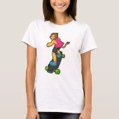 T-shirt Lion en Skateboard avec Skateboard (Devant)