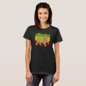 T-shirt Lion éthiopien Drapeau Reggae Jamaïcain Conce (Devant entier)