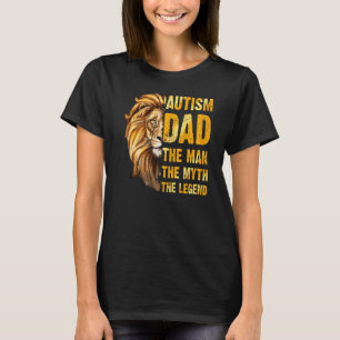 T-shirt Lion Face Autisme Papa L'Homme Le Mythe La Légende
