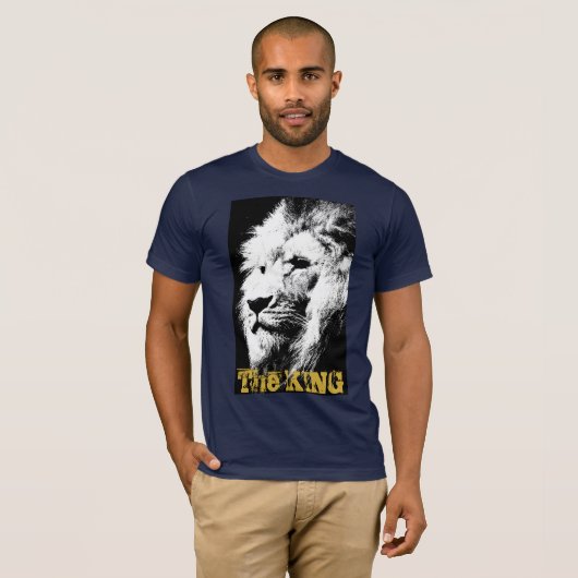 T-shirt Lion Face Mens Bella Canvas Manche courte Manche M (Devant entier)