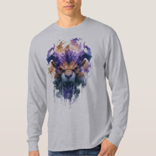 T-shirt Lion Fantastique Rugissant Manches Longues