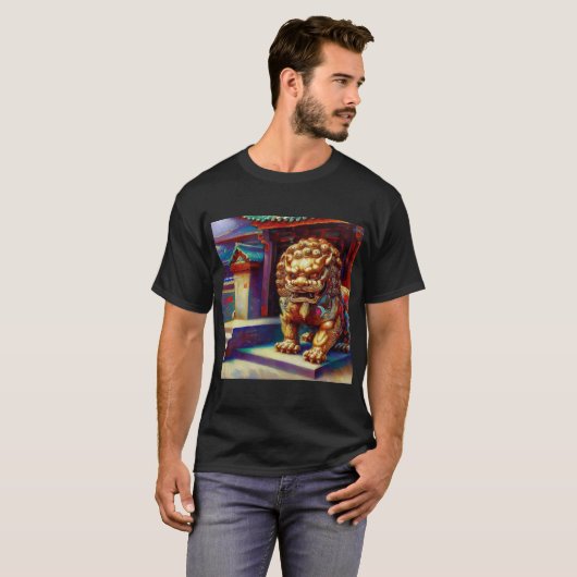 T-shirt Lion Foo Chinois (8) (Devant entier)