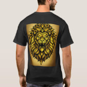 T-shirt Lion géométrique 3D Illusion. (Dos)
