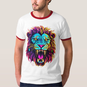 T-shirt Lion géométrique - Conception audacieuse e