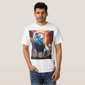 T-shirt Lion géométrique holographique : Libérez l (Devant entier)
