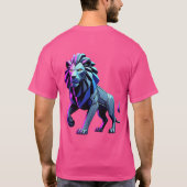 T-shirt Lion géométrique rétro-futuriste (Dos)