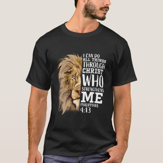 T-shirt Lion Graphic Christian Verse Cadeaux Hommes Papa P (Devant)