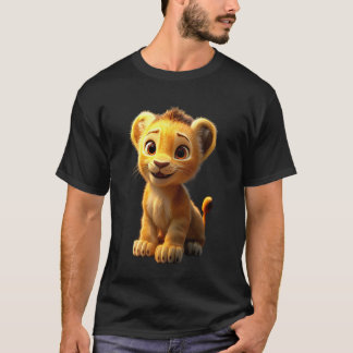 T-shirt Lion Gros Chat Jeune Mignon Lion Lions Crinière Am