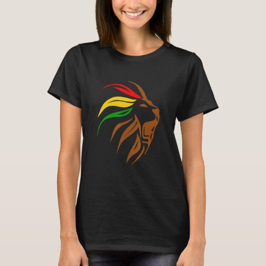 T-shirt Lion Head Rasta Black History Month BLM Melanin Zo (Devant)