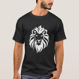 T-shirt Lion Head Wild Chat Animal Blanc