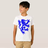 T-shirt Lion héraldique 01 - Bleu (Devant entier)