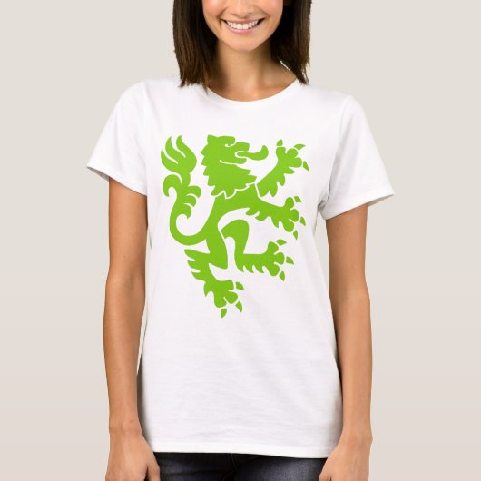 T-shirt Lion héraldique 01 - Martian Green (Devant)