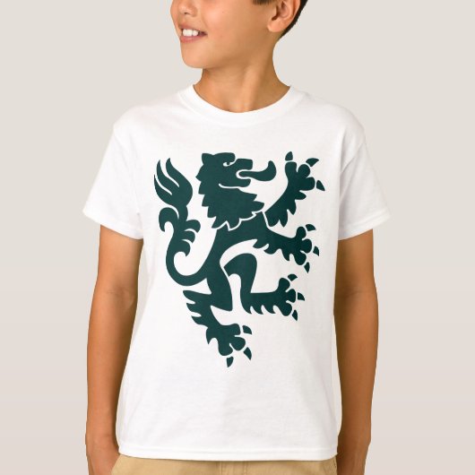 T-shirt Lion héraldique 01 - Vert foncé (Devant)
