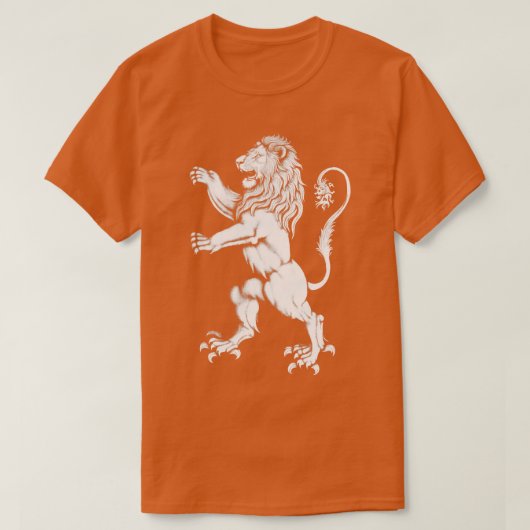 T-shirt Lion héraldique Rampant Blanc (Design devant)