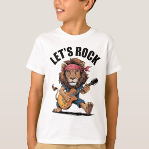 T-shirt Lion jouant de la guitare
