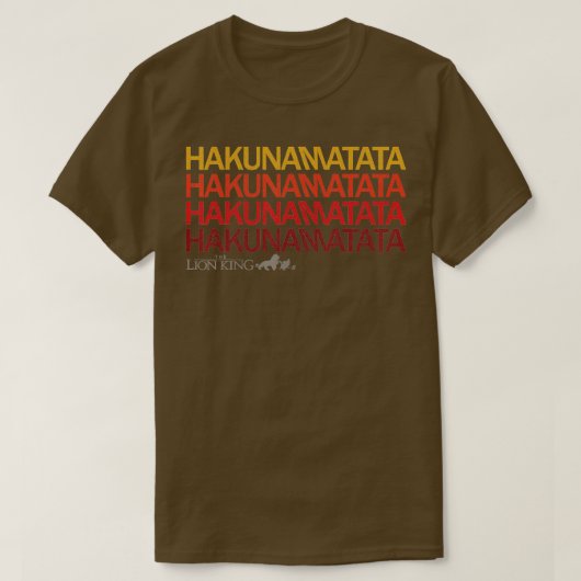 T-shirt Lion King Hakuna Matata Couleur coucher de soleil (Design devant)