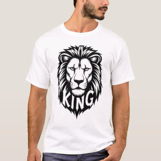 T-shirt Lion Line Art Portrait
