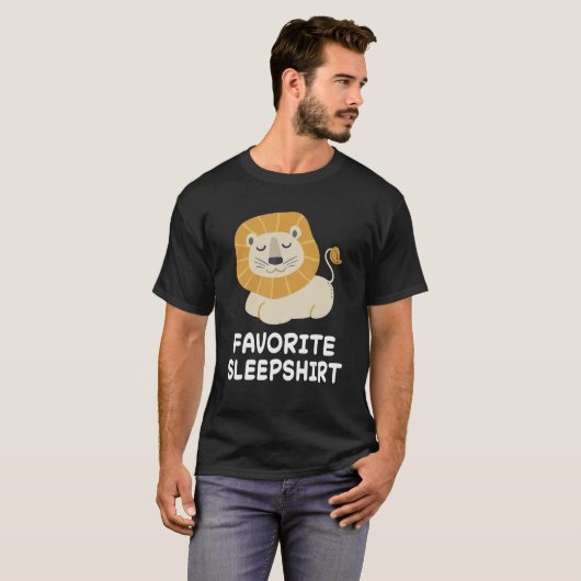 T-shirt Lion Lions Nap Sommeil dormant Pyjama nuit (Devant entier)