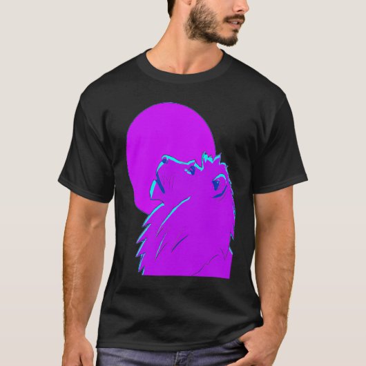 T-shirt Lion Looking At The Moon Freedom Zion (Devant)