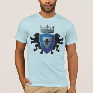 T-shirt Lion médiéval bleu Heraldry Homme's Amer. Vêtement