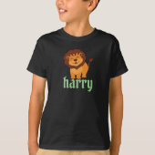 T-shirt lion mignon avec ton nom (Devant)