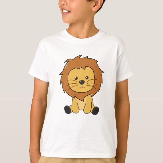 T-shirt Lion mignonne Animaux Pour Enfants Lion King (Devant)