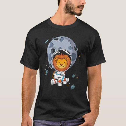 T-shirt Lion Moon Atterrissant l'espace extra-atmosphériqu (Devant)