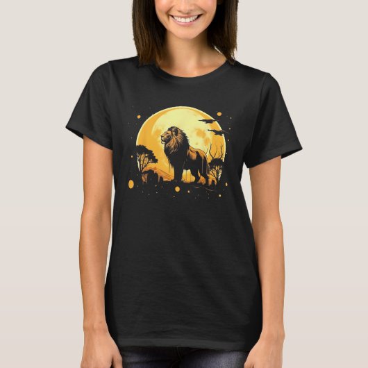 T-shirt Lion Moon Classic Design (Devant)