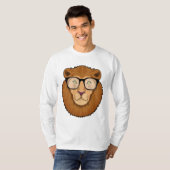 T-shirt Lion Nerd avec lunettes (Devant entier)