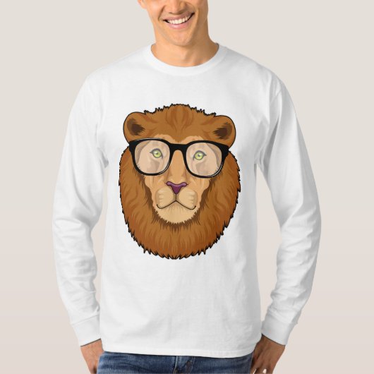 T-shirt Lion Nerd avec lunettes (Devant)