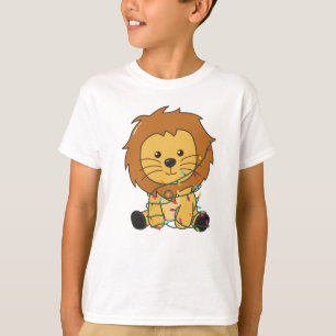 T-shirt Lion Noël Neige Animaux d'hiver Lions