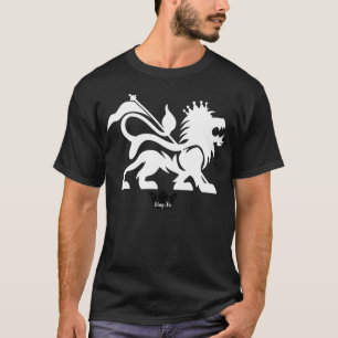 T-shirt Lion noir de pièce en t de Judah - Roi-Yo
