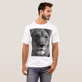 T-shirt Lion noir et blanc (Devant entier)