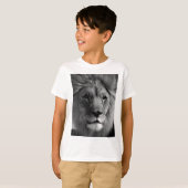T-shirt Lion noir et blanc (Devant entier)