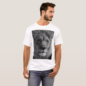 T-shirt Lion noir et blanc (Devant entier)