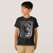 T-shirt Lion noir et blanc (Devant entier)