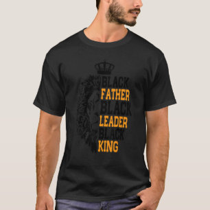 T-shirt Lion Papa Noir Père Noir Leader Noir Roi Noir Feu