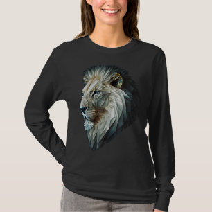 T-shirt Lion Polygon Poster de animal Art Blanc Lion