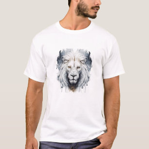 T-shirt Lion Portrait Animal Peinture Faune À L'Extérieur
